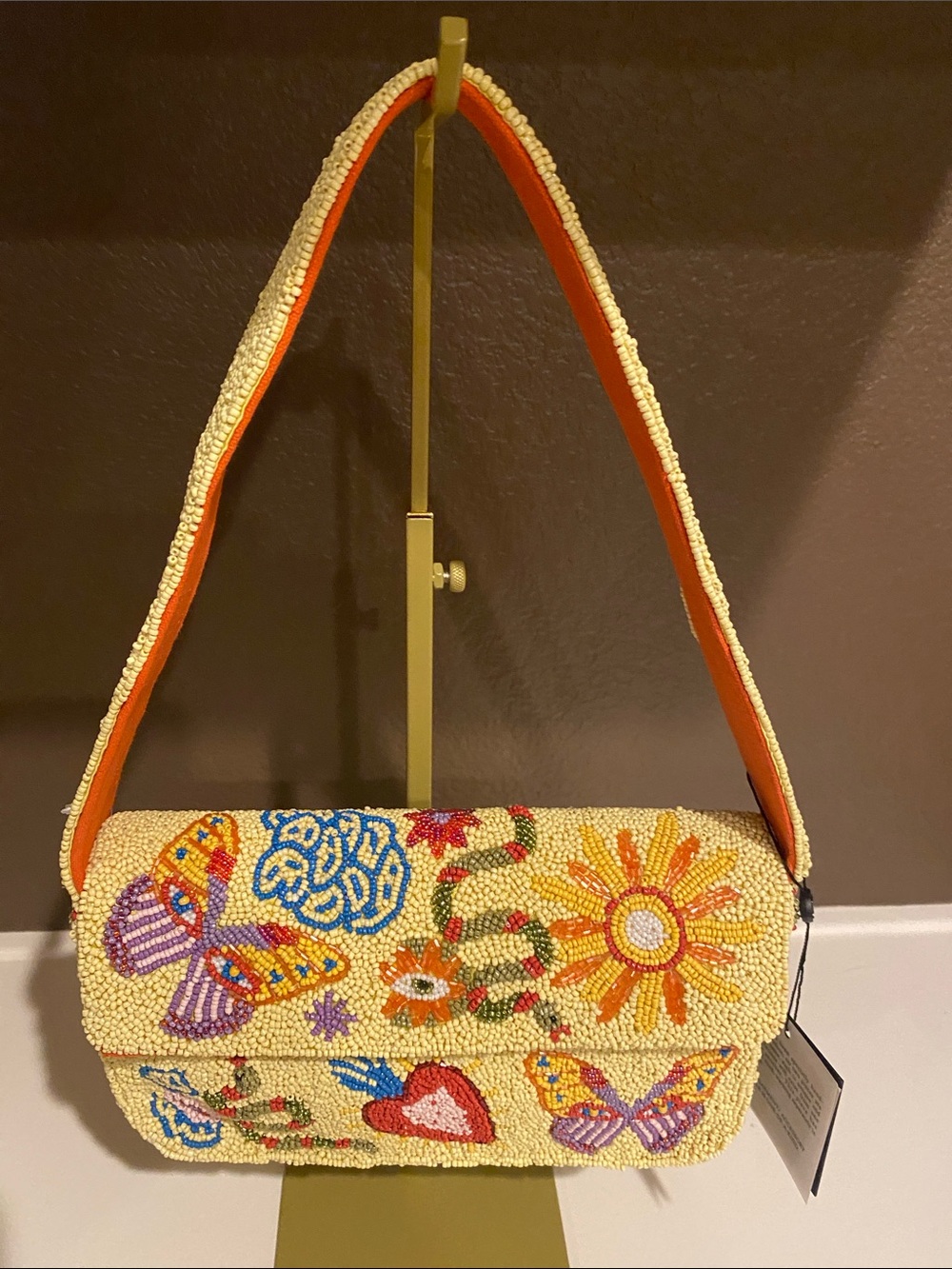 American & Beyond Beaded Bag  Butterfly, Sacred Heart & Sun